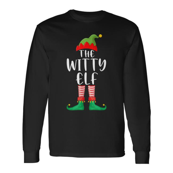 Witty Elf Matching Family Group Christmas Party Pajama Long Sleeve T-Shirt