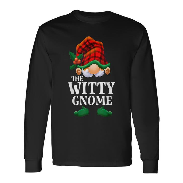 Witty Gnome Matching Family Christmas Party Pajama Long Sleeve T-Shirt