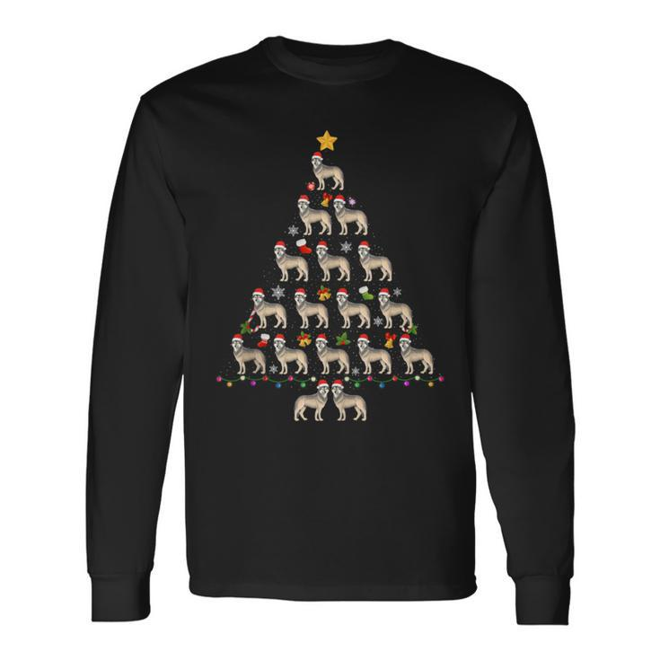 Wolf Christmas Tree Ugly Christmas Sweater Long Sleeve T-Shirt