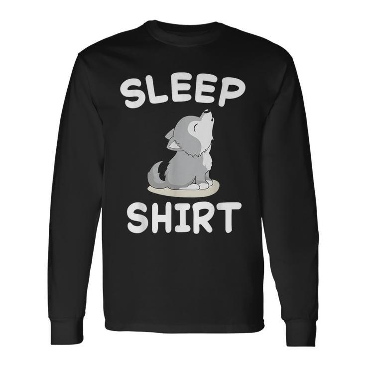 Wolf Nap Sleeping Pajama Nightgown Long Sleeve T-Shirt