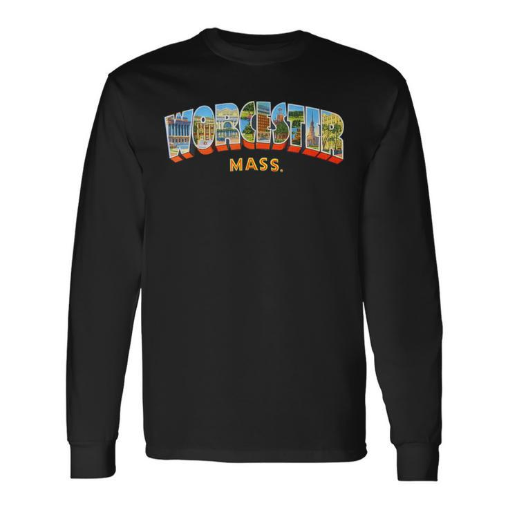 Worcester Massachusetts Ma Vintage Retro Souvenir Long Sleeve T-Shirt