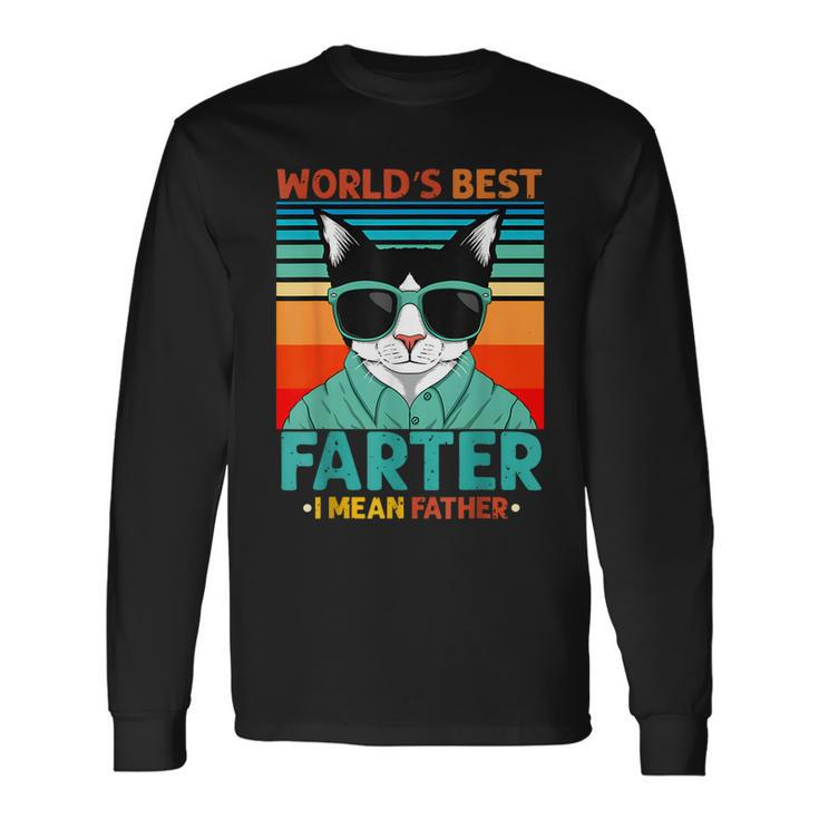 Worlds Best Farter I Mean Father Best Cat Dad Ever Long Sleeve T-Shirt T-Shirt