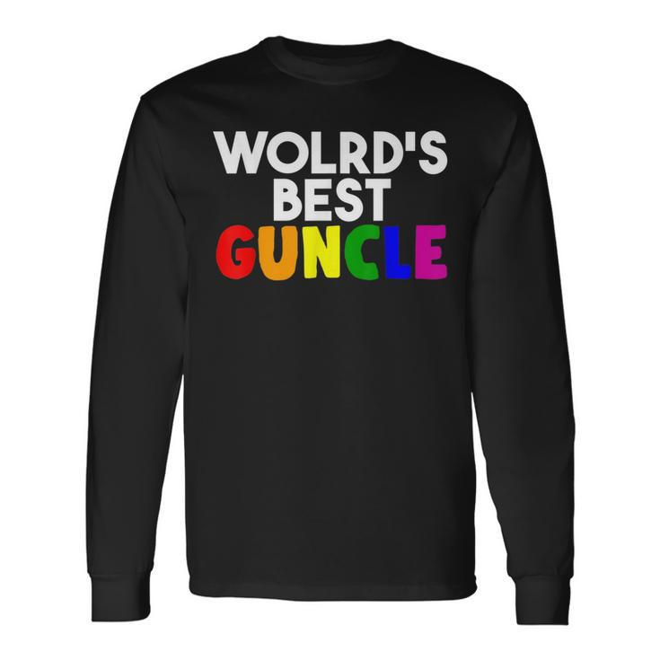 Worlds Best Guncle Gay Uncle Lovers Long Sleeve T-Shirt T-Shirt