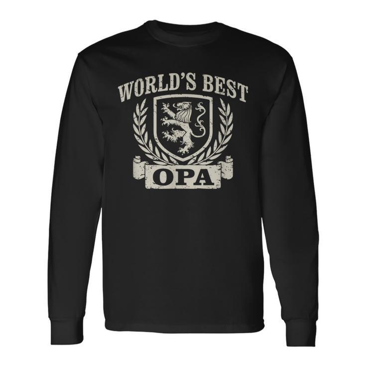 World's Best Opa Vintage Crest Grandpa Long Sleeve T-Shirt