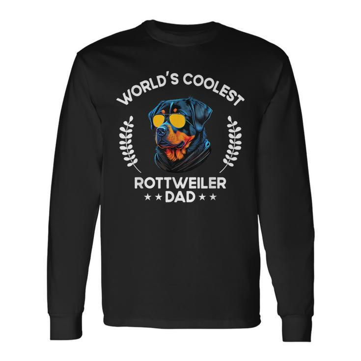 Worlds Coolest Dog Dad Papa Men Rottweiler Long Sleeve T-Shirt Gifts ideas