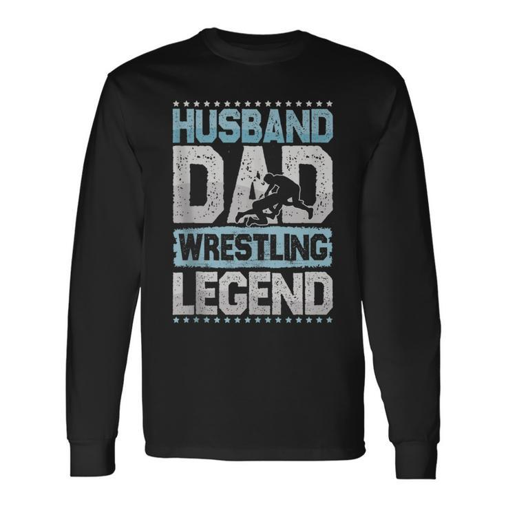 Wrestling Husband Dad Rings Legend Rings Long Sleeve T-Shirt T-Shirt Gifts ideas