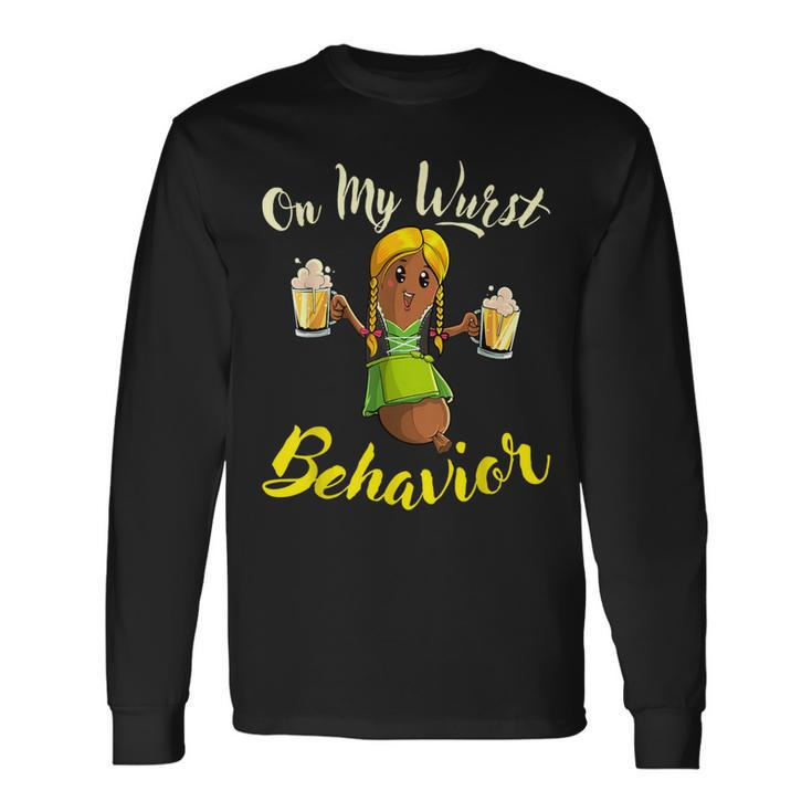 On My Wurst Behavior Bratwurst German Oktoberfest Long Sleeve T-Shirt Gifts ideas
