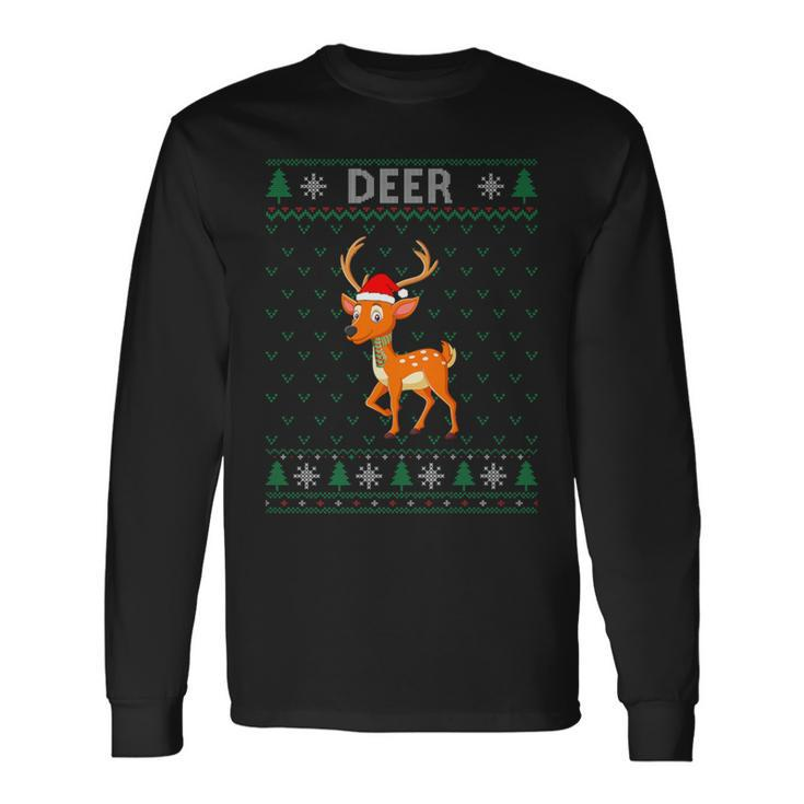 Xmas Deer  Ugly Christmas Sweater Party Long Sleeve T-Shirt