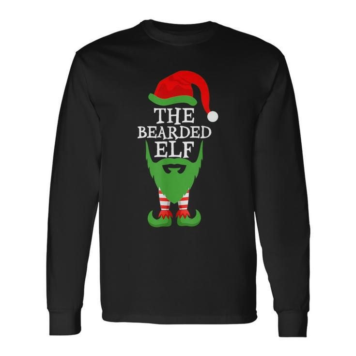 Xmas Holiday Matching Ugly Christmas Sweater The Bearded Elf Long Sleeve T-Shirt Gifts ideas