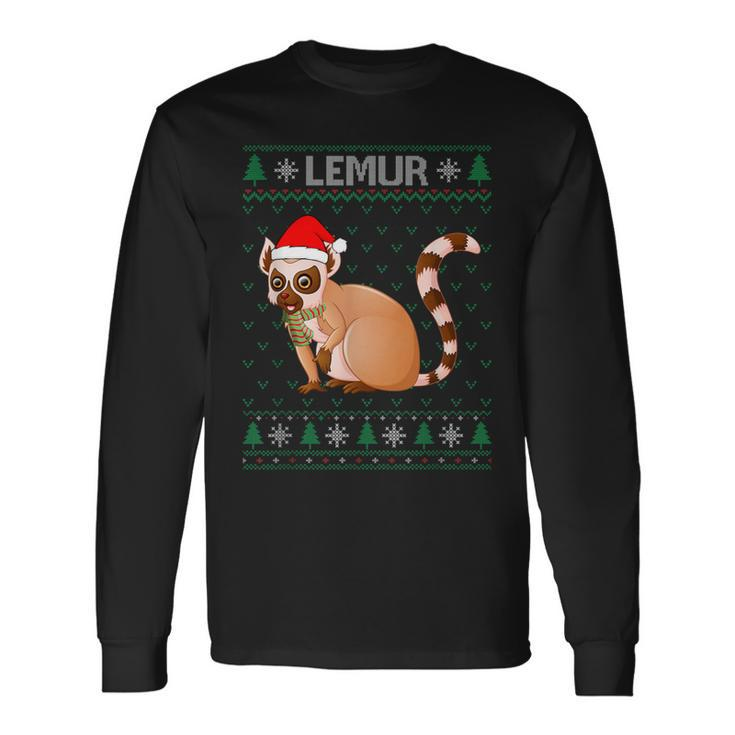 Xmas Lemur  Ugly Christmas Sweater Party Long Sleeve T-Shirt