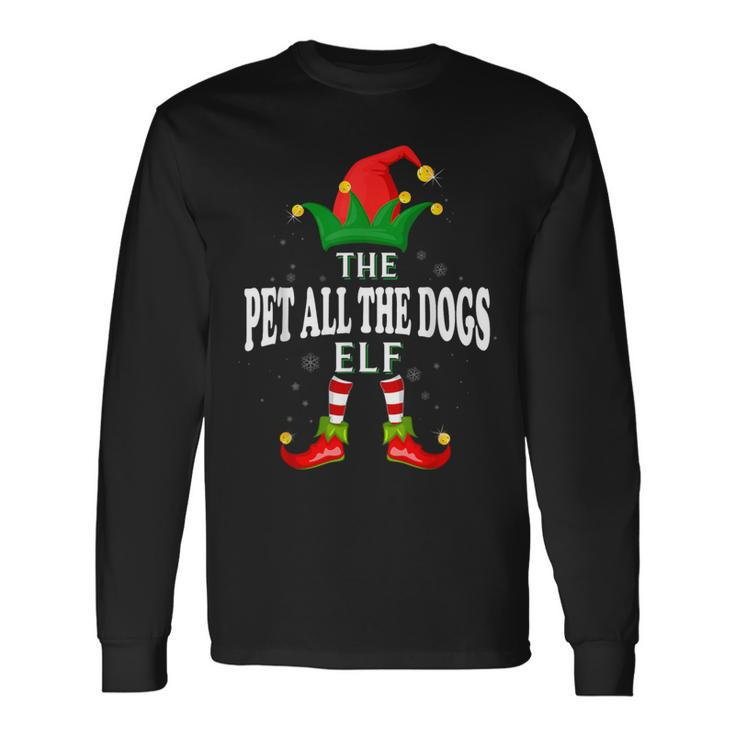 Xmas Pet All The Dogs Elf Family Matching Christmas Pajama Long Sleeve T-Shirt