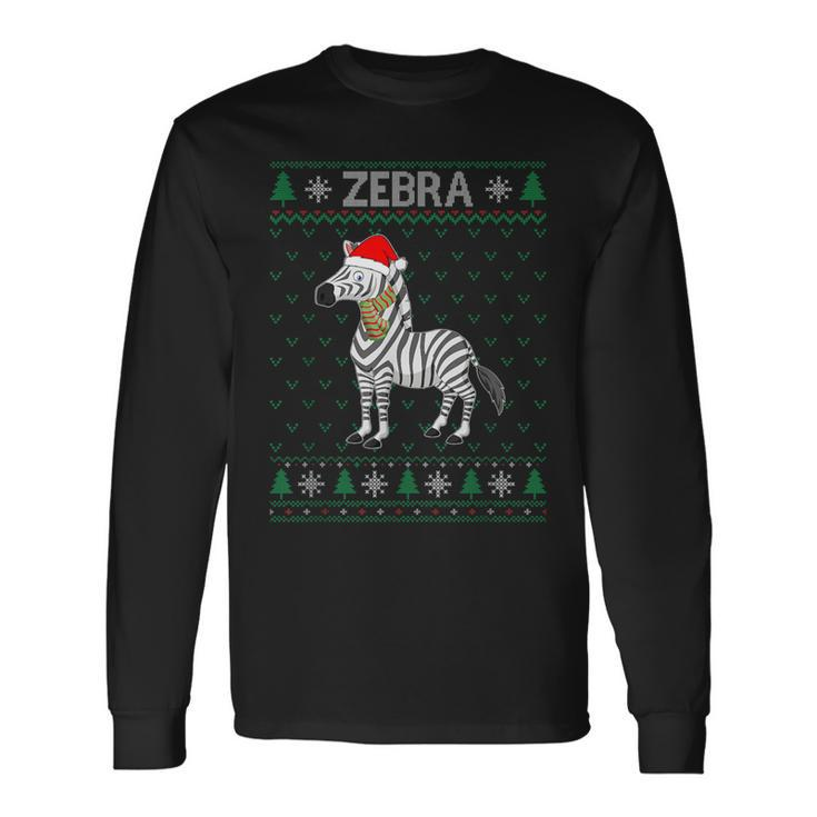 Xmas Zebra Ugly Christmas Sweater Party Long Sleeve T-Shirt Gifts ideas
