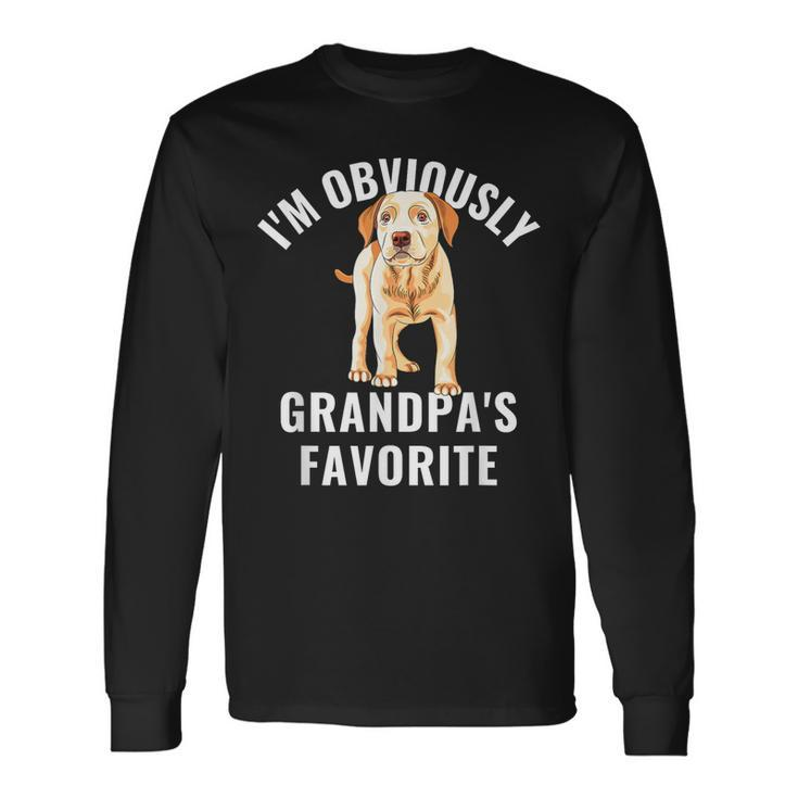 Yellow Lab Grandpa Favorite Labrador Retriever Long Sleeve T-Shirt