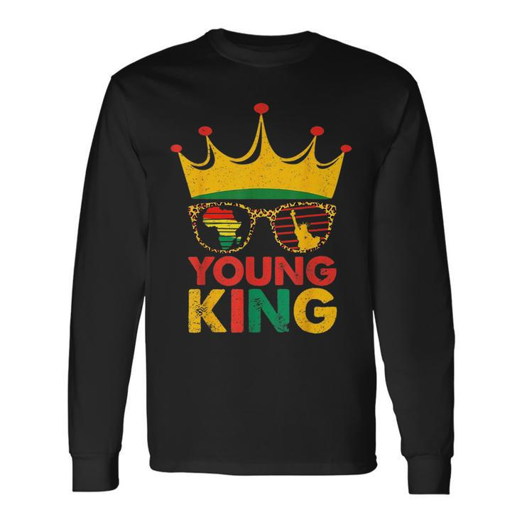 Young King Crown African American Boys 1865 Junenth Long Sleeve T-Shirt
