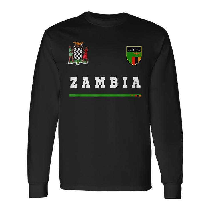 Zambia SportSoccer Jersey Flag Football Africa Long Sleeve T-Shirt T-Shirt