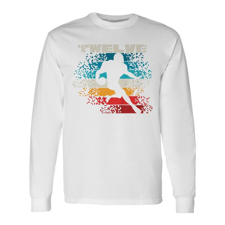 12 Year Old 12Th Vintage Retro Football Birthday Party Long Sleeve T-Shirt
