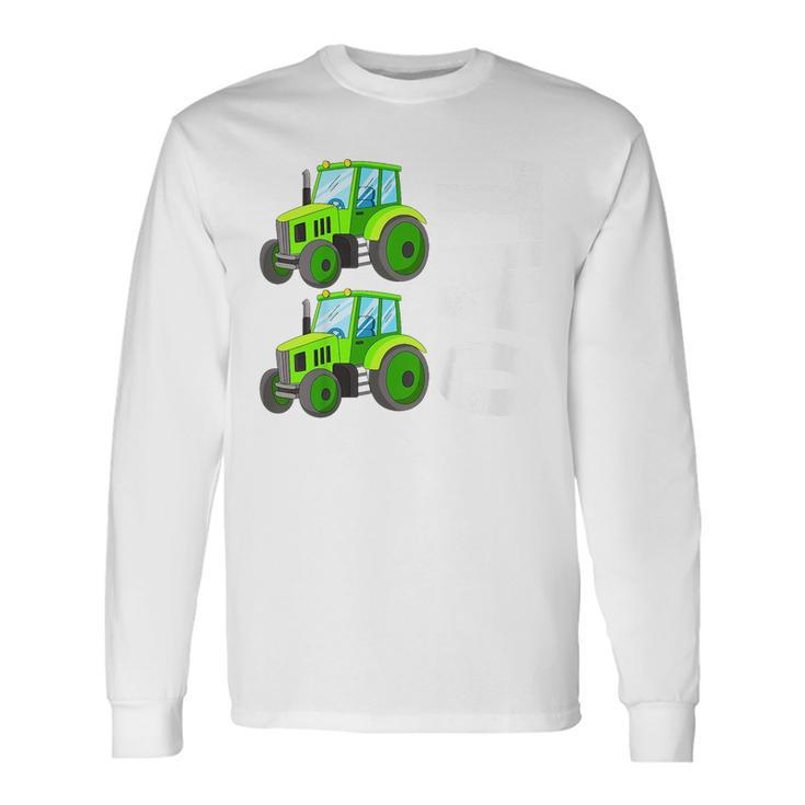 2Nd Birthday Boy Two Tractors Toddler Farming Birthday Long Sleeve T-Shirt