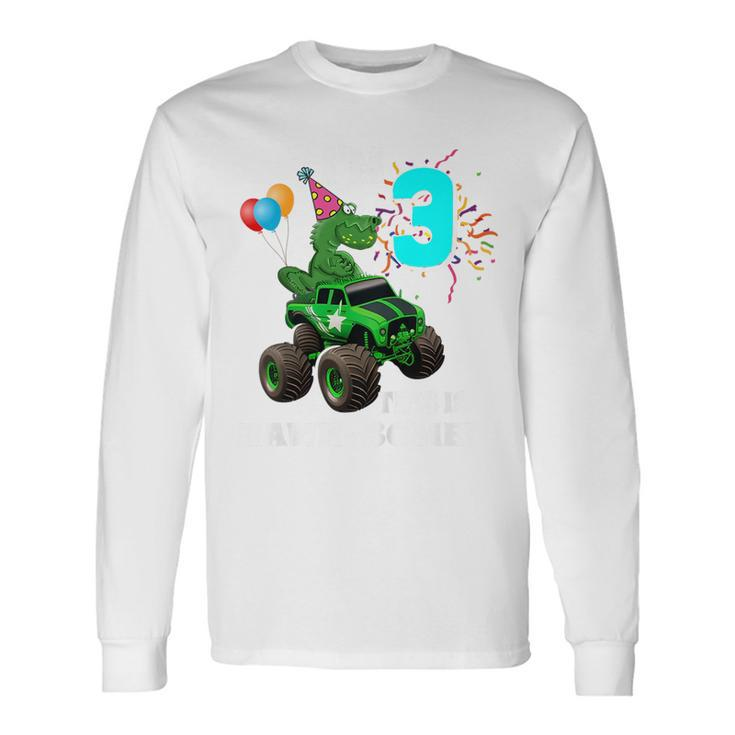 3Rd Birthday Boy Rex & Monster Trucks Matching Rex Long Sleeve T-Shirt T-Shirt