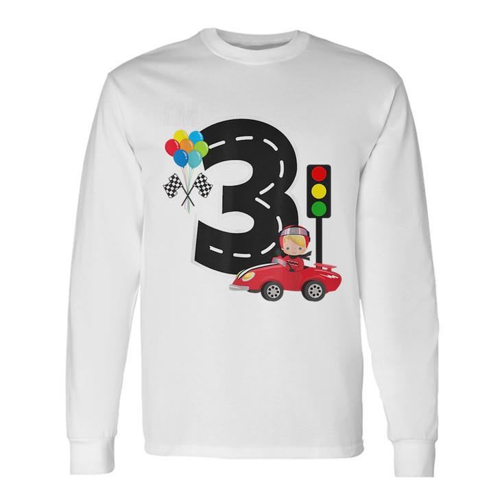3Rd Birthday Boys Race Car Racecar 3 Year Old Long Sleeve T-Shirt T-Shirt