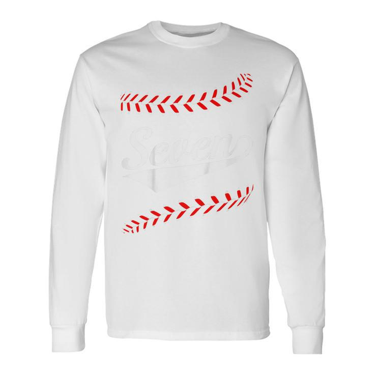 7 Year Old 7Th Baseball Softball Birthday Party Boys Girls Long Sleeve T-Shirt Gifts ideas