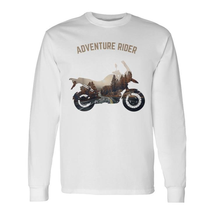 Adventure Motorcycle Biker Off Road Rider Mountain Travel Long Sleeve T-Shirt T-Shirt