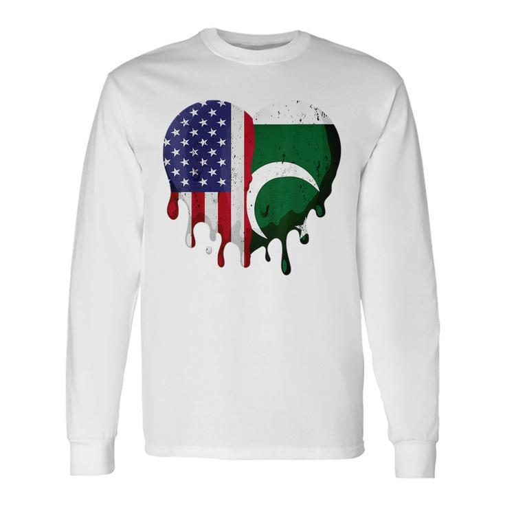 American Pakistani Heritage Month Pakistan Flag Heart Long Sleeve T-Shirt