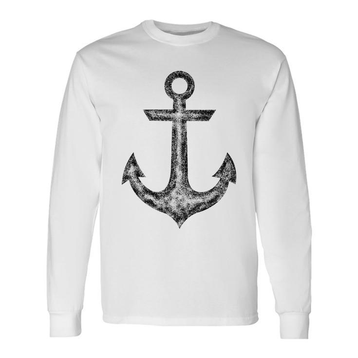 Anchor Boating Nautical Standard Galvanized Black V1 Long Sleeve T-Shirt T-Shirt