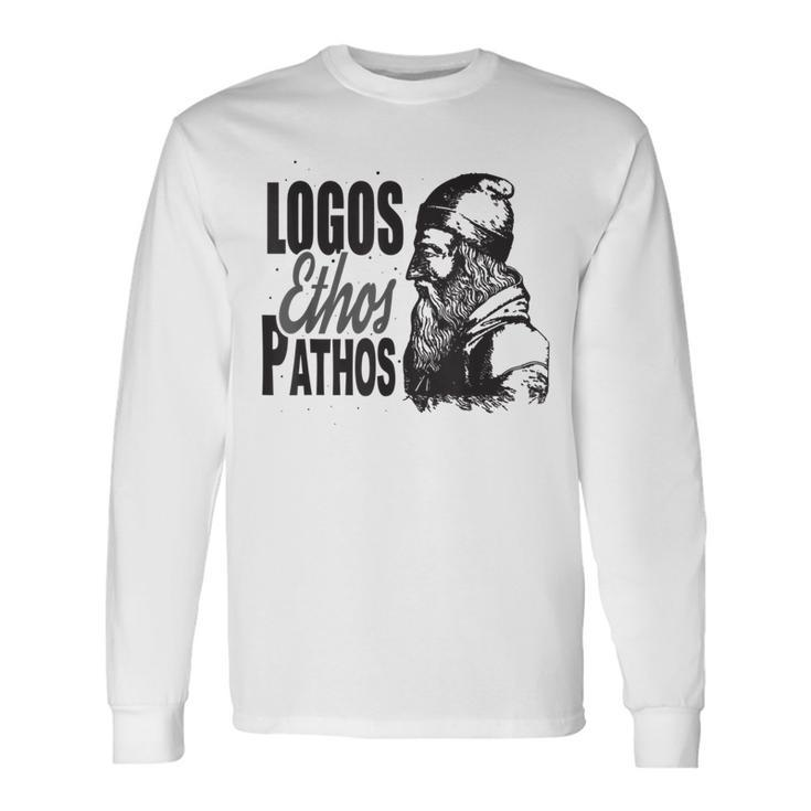 Aristotle Logos Ethos Pathos Greek Philosophy Speech Long Sleeve T-Shirt