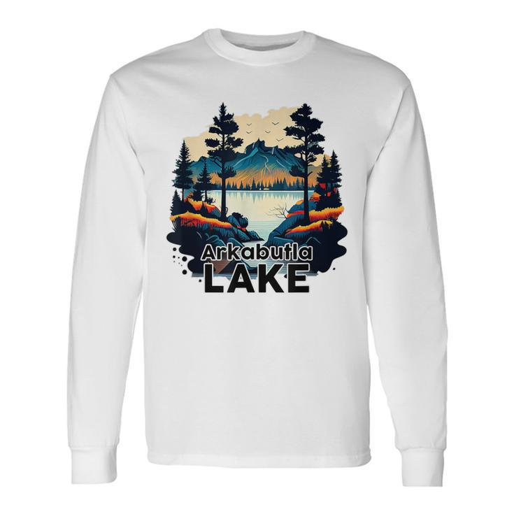 Arkabutla Lake Retro Minimalist Lake Arkabutla Long Sleeve T-Shirt