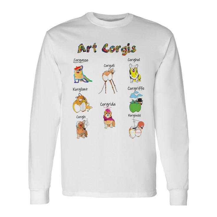 Art Corgis Master Painters As Corgi Welsh Pembroke Long Sleeve T-Shirt T-Shirt