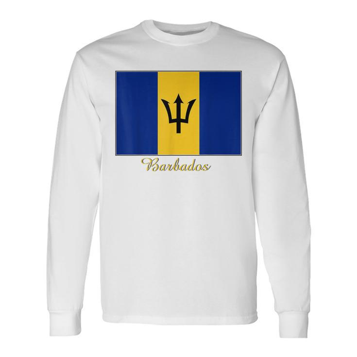 Barbados Flag Souvenir Long Sleeve T-Shirt