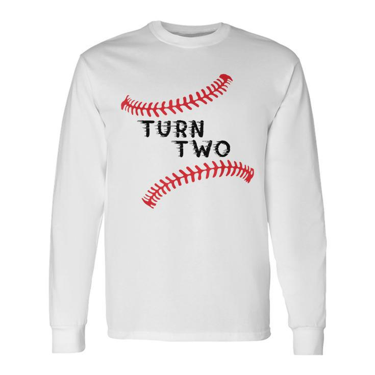 Baseball Turn Two Double Play Fielders Choice League Long Sleeve T-Shirt T-Shirt
