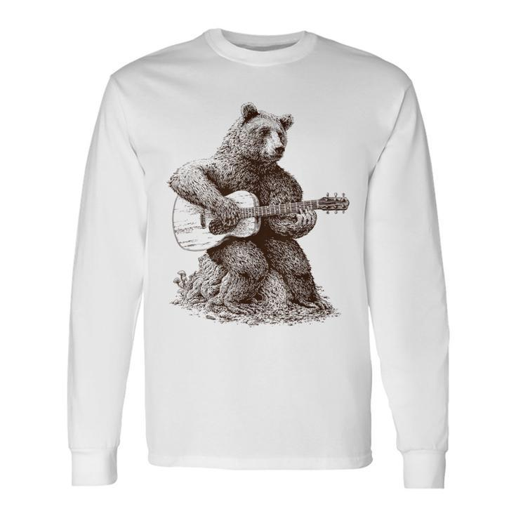 Bear Playing Guitar Players Music Dad Rock N Roll Long Sleeve T-Shirt T-Shirt