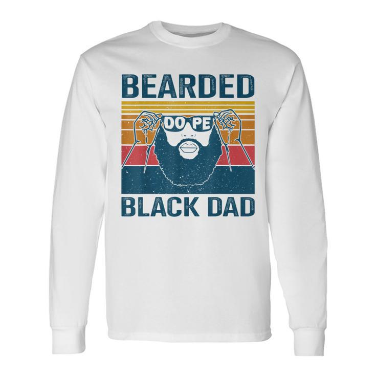 Bearded Dope Dad Vintage African American Fathers Day Long Sleeve T-Shirt T-Shirt