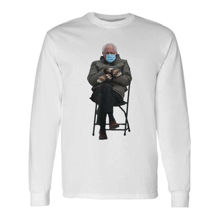 Bernie Sanders Meme Sitting Inauguration Day Meme Long Sleeve T-Shirt T-Shirt