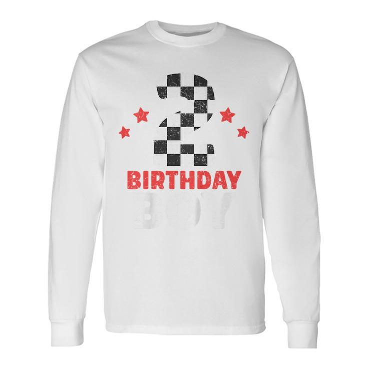 Birthday Boy 2 Two Racing Flag 2Nd Birthday Race Car Toddler Long Sleeve T-Shirt T-Shirt