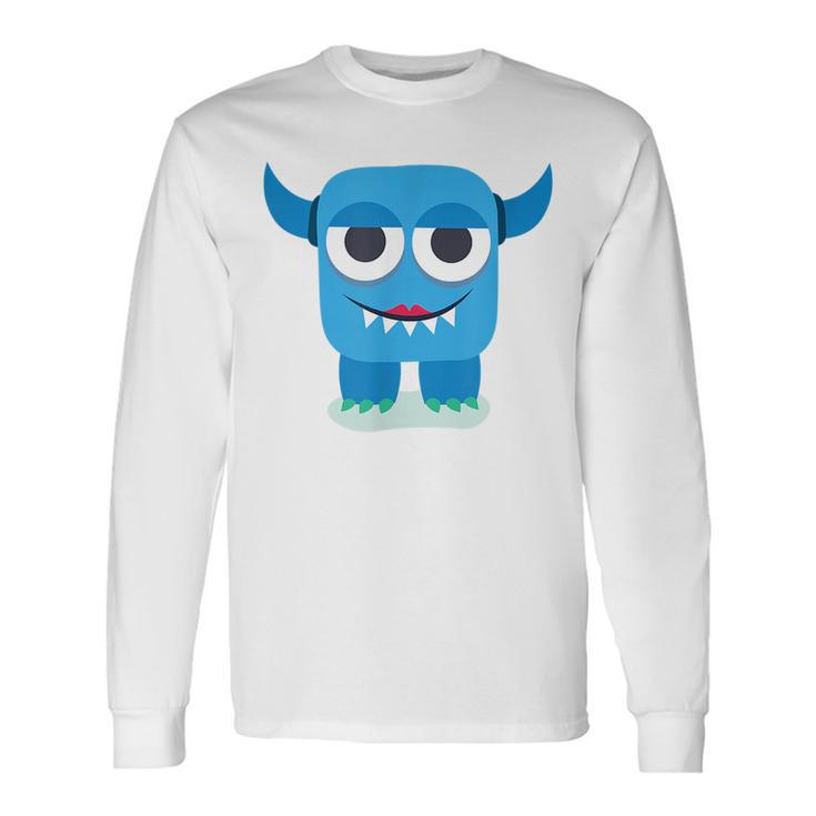 Blue Scary Monster Long Sleeve T-Shirt T-Shirt