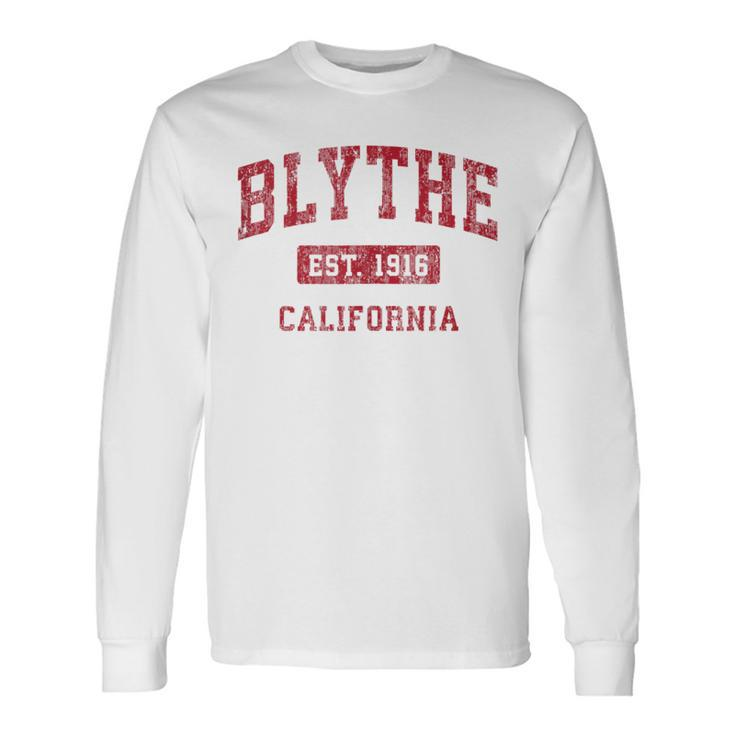 Blythe California Ca Vintage Sports Red Long Sleeve T-Shirt