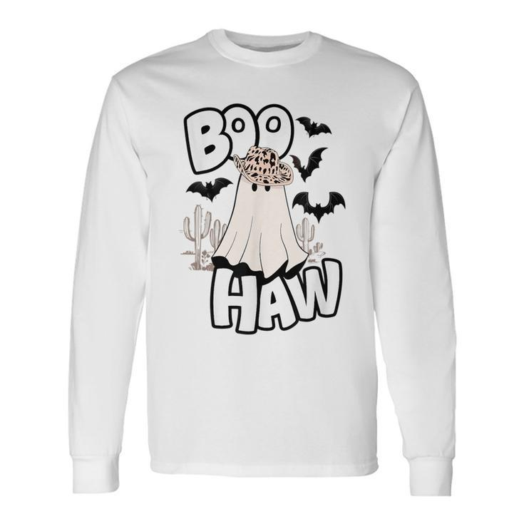 Boo Haw Retro Vintage Cowboy Ghost Ghost Long Sleeve T-Shirt T-Shirt