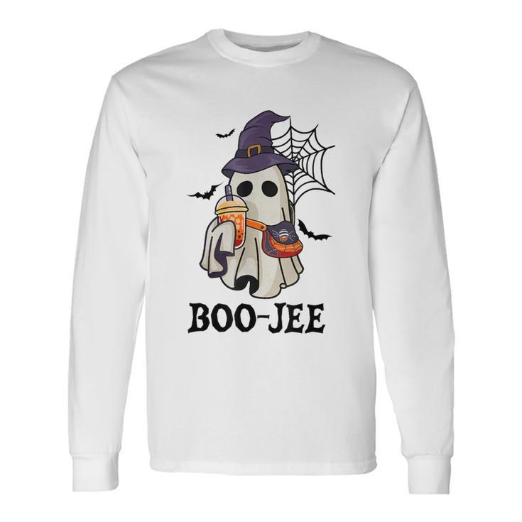 Boo-Jee Halloween Spooky Season Cute Ghost Boujee Boogee Long Sleeve T-Shirt