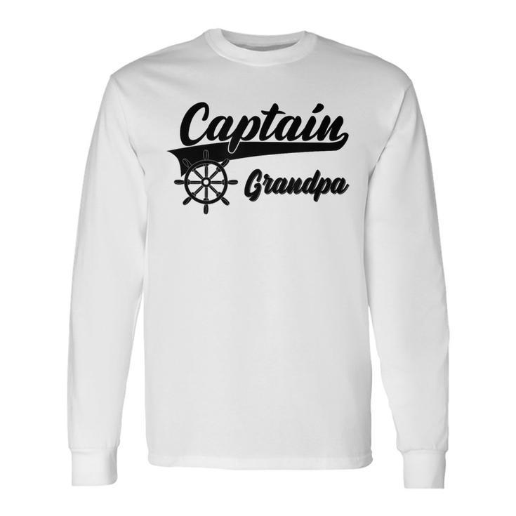 Captain Grandpa Boating Anchors & Wheel Boat Captain Long Sleeve T-Shirt T-Shirt