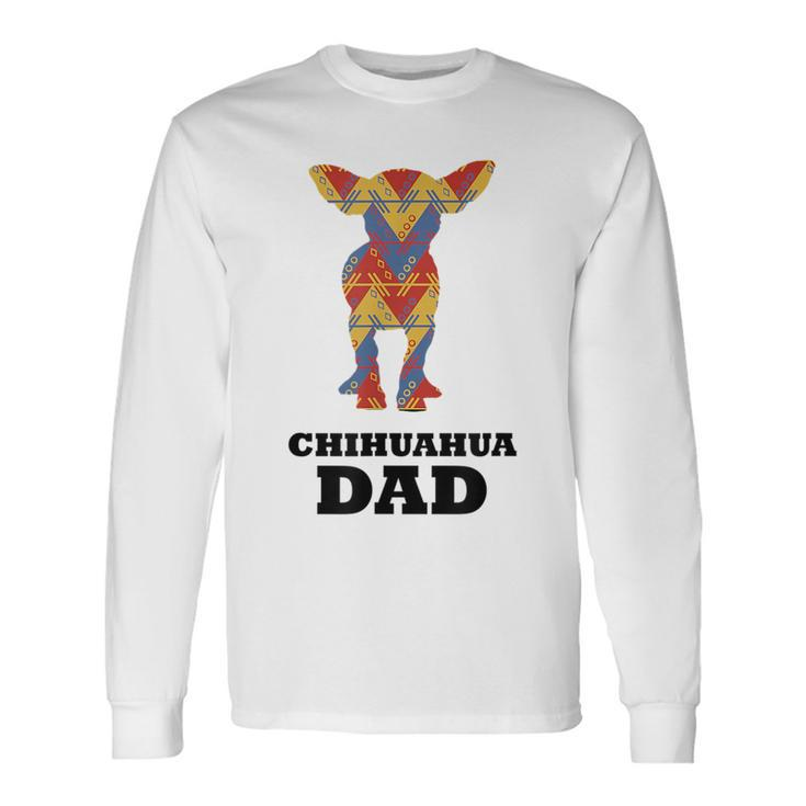 Chihuahua Dad Mexican Blanket Dog Silhouette Long Sleeve T-Shirt T-Shirt