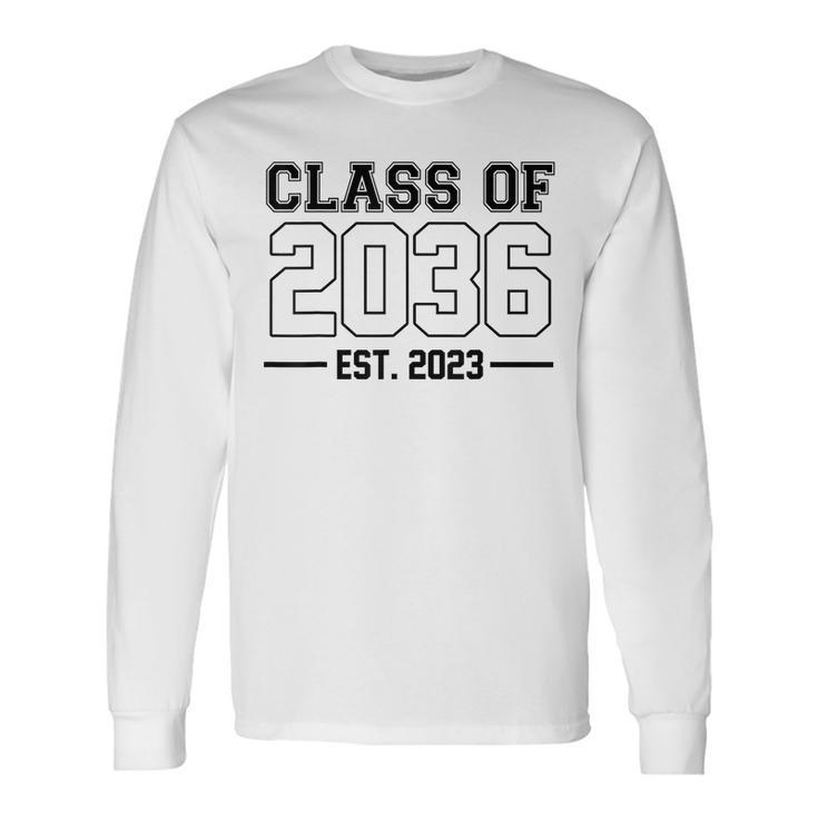 Class Of 2036 Est 2023 Grow With Me Handprints K To 12 Long Sleeve T-Shirt