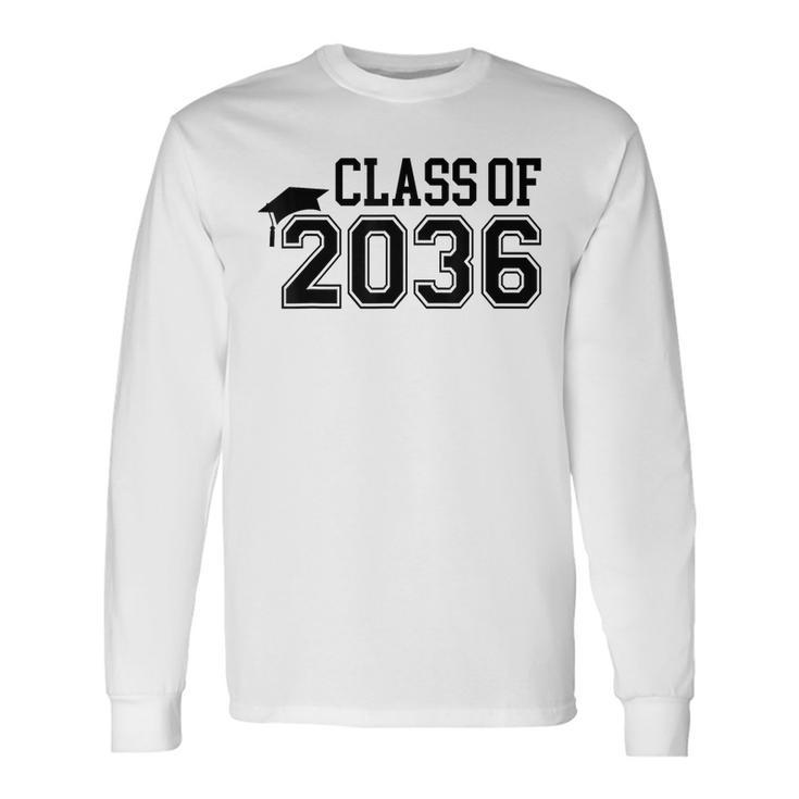 Class Of 2036 First Day Of School Grow With Me Graduation Long Sleeve T-Shirt