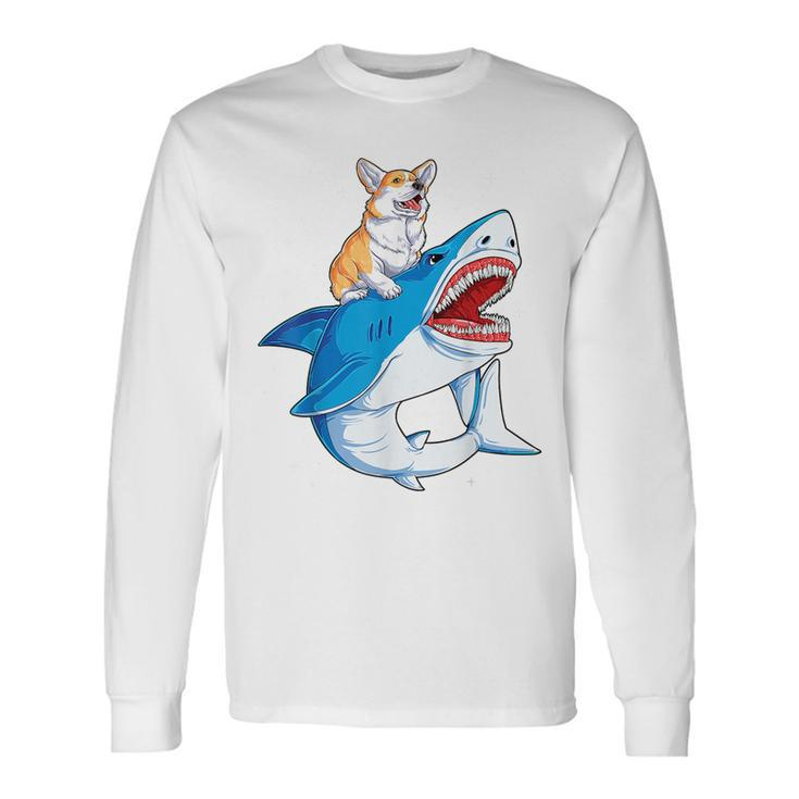 Corgi Shark T Boys Space Galaxy Jawsome Long Sleeve T-Shirt