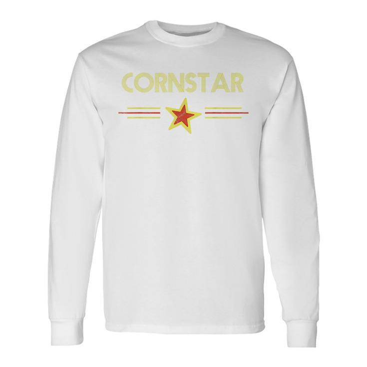 Corn Star Retro 80S Cornhole Team Vintage Graphic 80S Vintage Long Sleeve T-Shirt