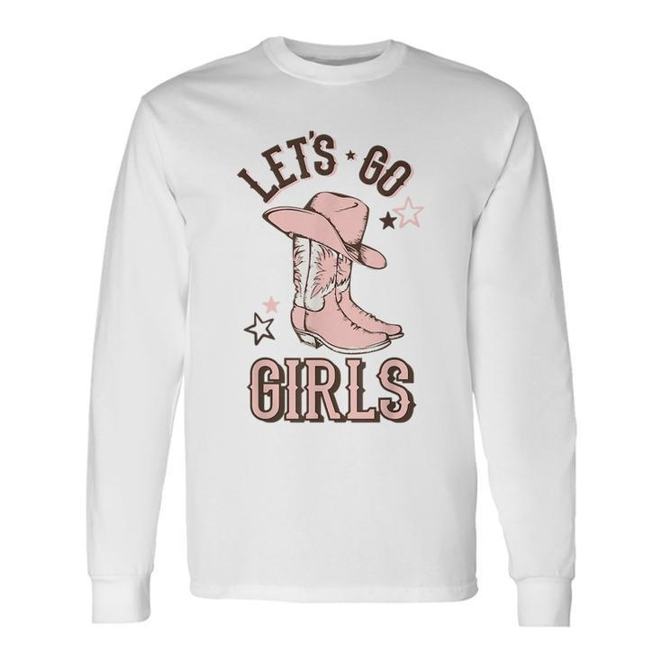 Cowgirl Boots Lets Go Girls Howdy Western Cowgirl Long Sleeve T-Shirt