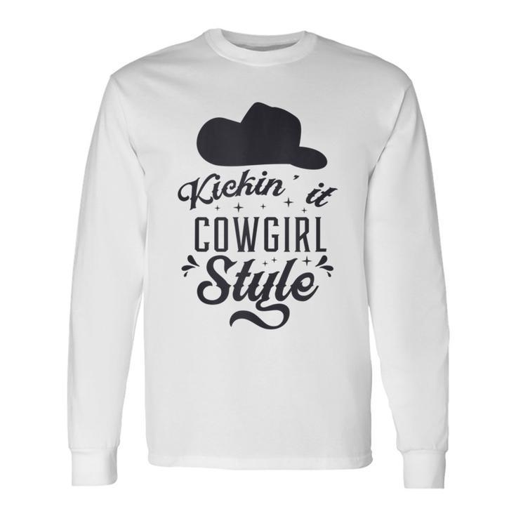 Cowgirl Cowboy Boots Western Line Dancing Ladies Dancing Long Sleeve T-Shirt T-Shirt