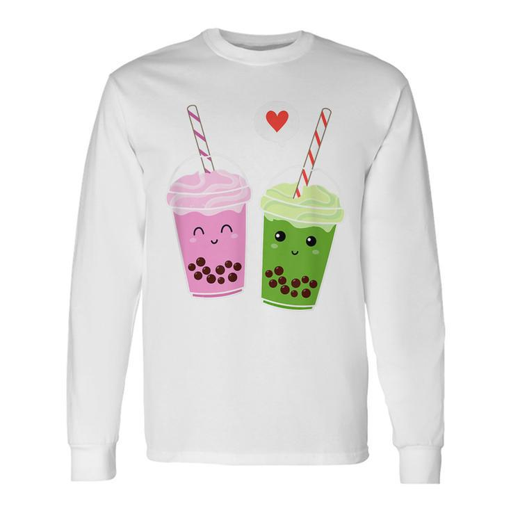 Cute Boba Tea For Japanese Tea Lover Kawaii Bubble Milk Tea Long Sleeve T-Shirt T-Shirt