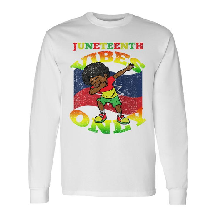 Dabbing Boy Junenth Black History Melanin African Long Sleeve T-Shirt T-Shirt Gifts ideas